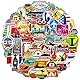 RGBEE Wasserfeste Aufkleber Sticker Set 100 Stücke, Vintage Reise Etiketten Retro Vinyl Aufkleber für Laptop Koffer Helm Motorrad Skateboard Auto Fahrrad Computer VSCO Aesthetic Städte Sticker