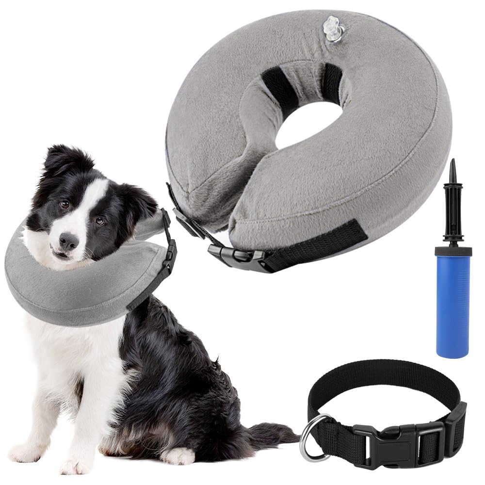 Nasjac Collar de recuperación Inflable para Perros, Collar Inflable para Perros de recuperación de Mascotas Suave con Hebilla Ajustable
