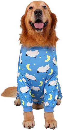 Miniatura 2 de HDE Pijama de una pieza para perro, ligero, para perros M-3XL, contando ovejas, talla 2XL
