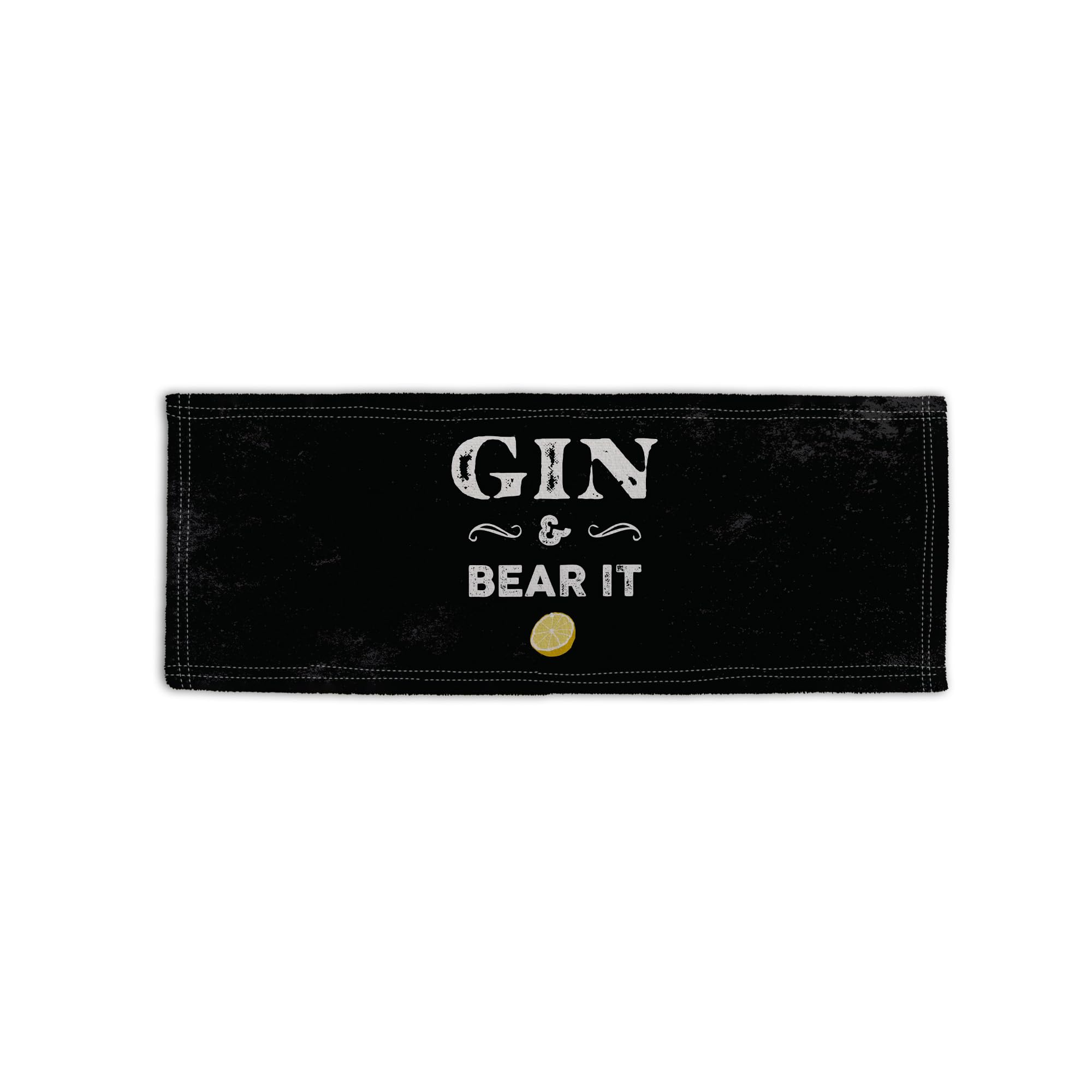 BRITISH MADE GIFTS Black Gin & Bear It Design Microfibre Bar Towel Man Cave Pub Beer Mat