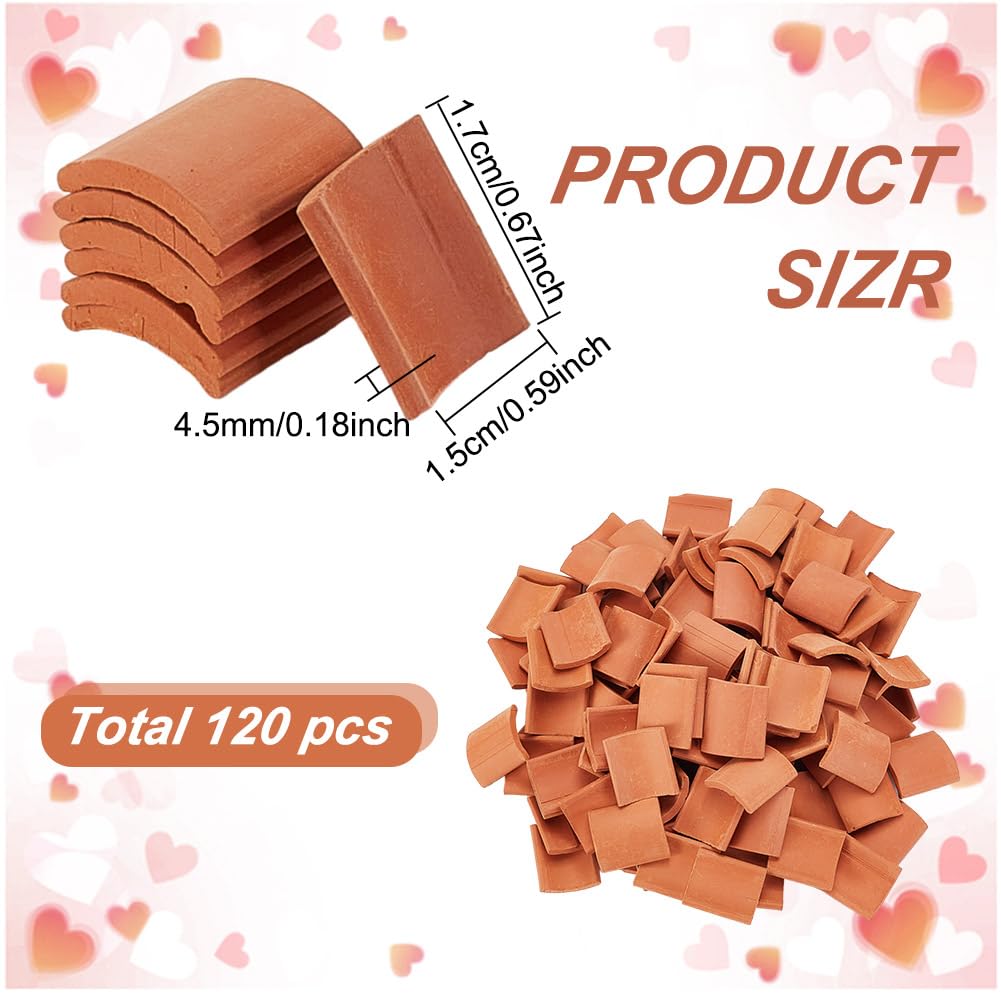 GOMAKERER About 120 Pcs Mini Red Roof Tiles - Image 2