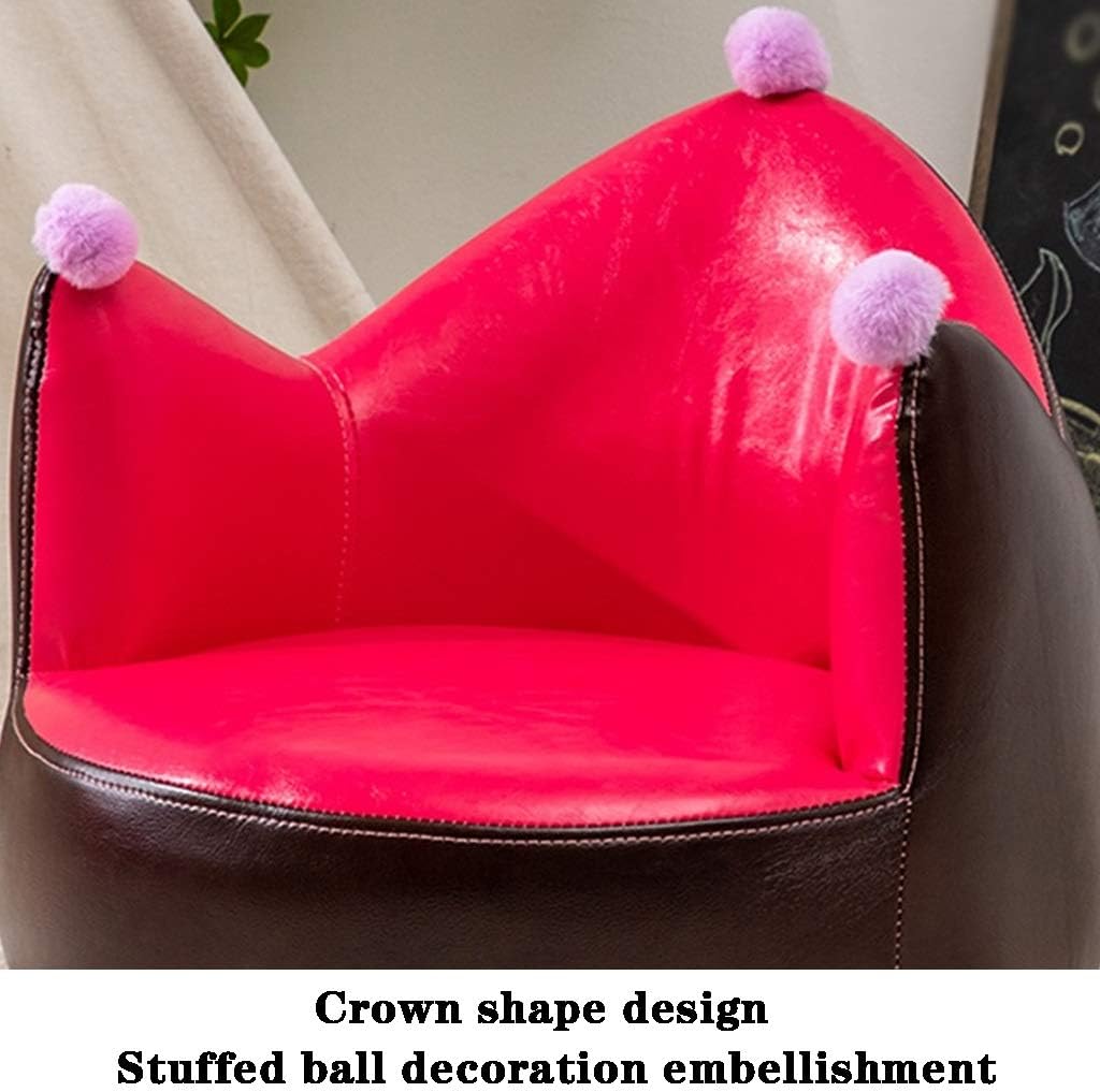 Couch Sofa Chair for Boys Simple Bedroom Small Bright PU Leather Armchair Princess Entertainment Game Rest Sofa Chair Load-Bearing 90kg (Color : Blue Size: 515045cm) (Rose Red 51 * 50 * 45cm)