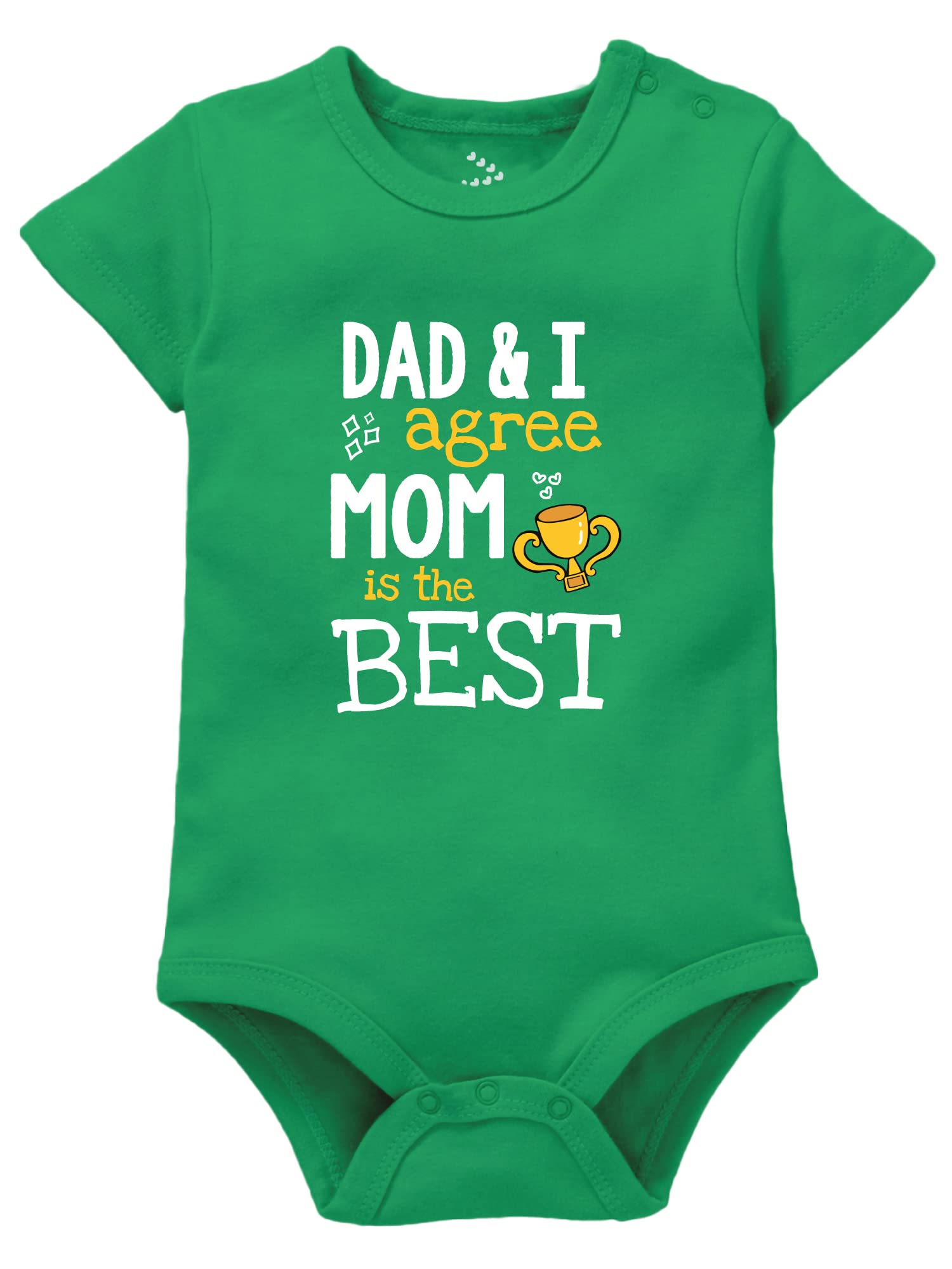 Zeezeezoo DAD & I Agree Mom is the Best Mother's Day Theme Baby Romper Bodysuit Onesie Dress Outfit