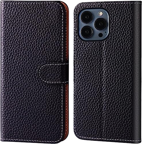 Étui portefeuille iPhone 14 Plus porte-cartes coque béquille noire