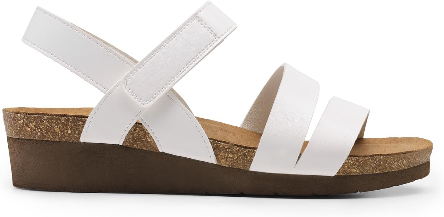 DREAM PAIRS Women's Low Heel Wedge Sandals, Round-Toe Comfortable Casual Flatform Dress Shoes with Arch Support - Image 3