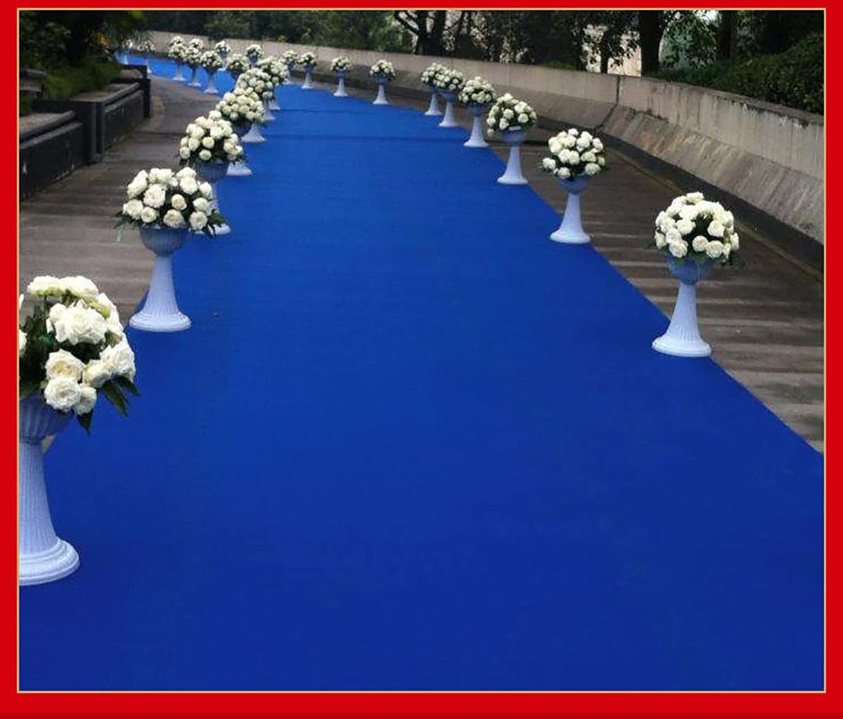 Alfombras de pasillo para bodas, accesorios de boda azul real, alfombra de pasillo para exhibición de paso y repetición, ceremonias, fiestas y eventos, decoración interior o exterior, 61 cm de ancho x