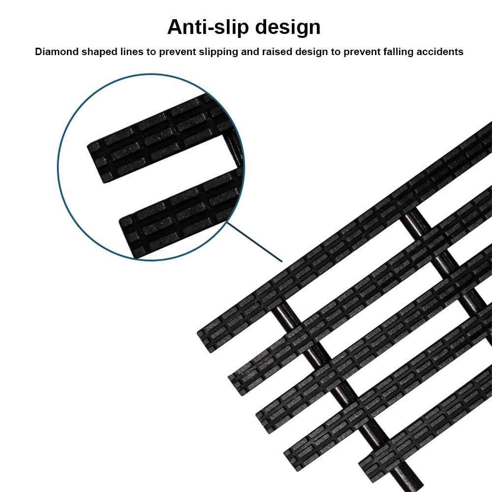 Griglia antiscivolo per piscina, 100 cm, copertura in ABS resistente, facile da unire, larghezza 30 cm, ideale per cantine e cucine, soluzione di drenaggio sicura e versatile
