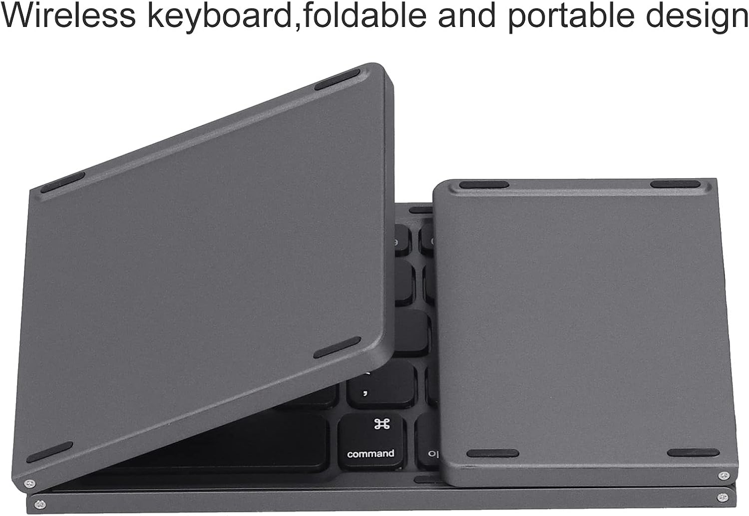 EBTOOLS Portable Bluetooth Keyboard, USB Wired/Bluetooth 3.0 Dual‑Mode Foldable Keyboard with TouchPad, Suitable for iOS/Windows/Android Systems(Black)