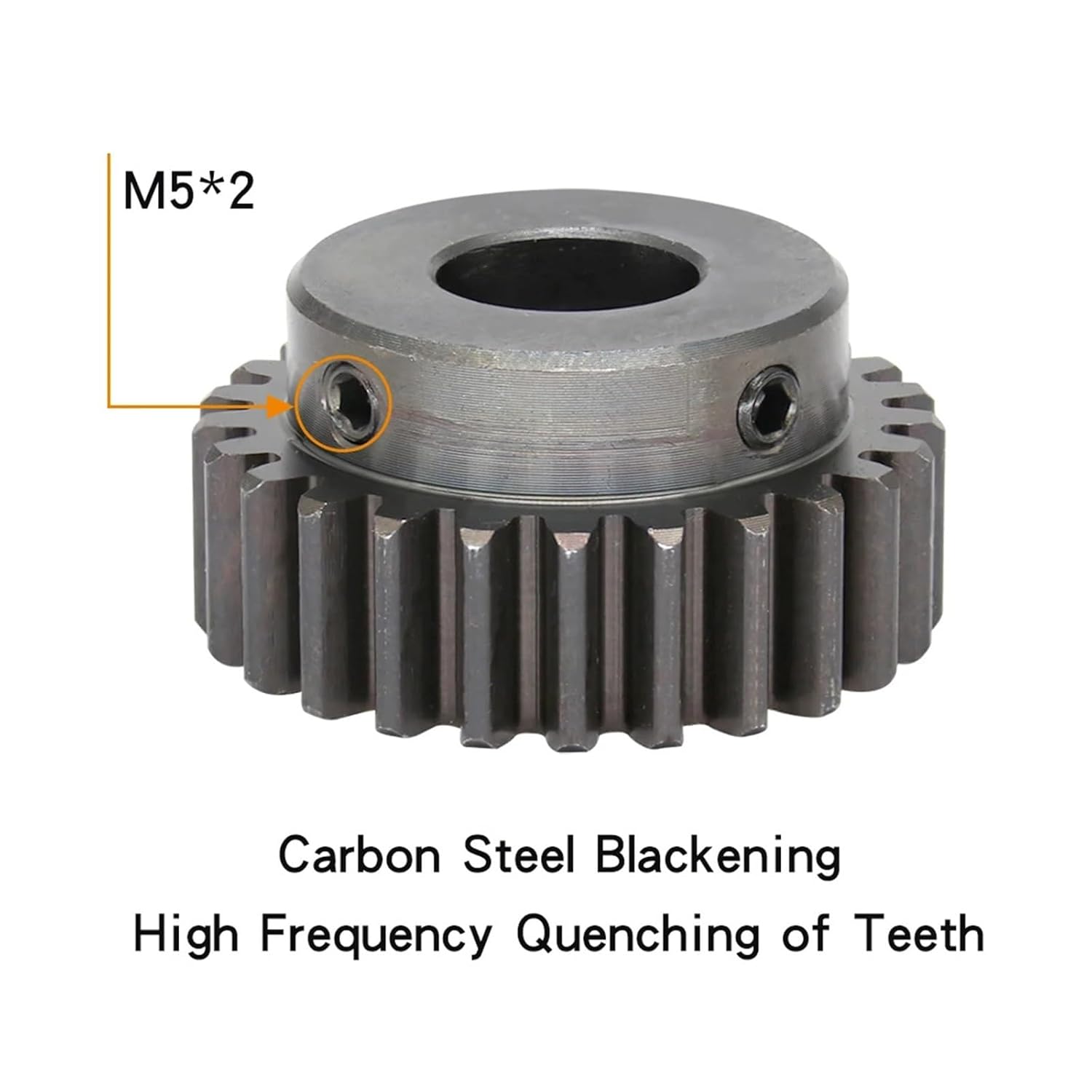 Bevel Gear Pinion Hardware Mechanical Cylindrical Gear 1.5M-23T/24T Bore 6.35mm Teeth Thickness 12 Mm Blackening Carbon Steel Gears for Transmission(1.5M24T)