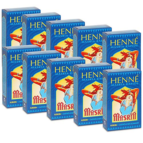 Henné Masria Auburn coloration rapide lot de 10 sachets de 90g
