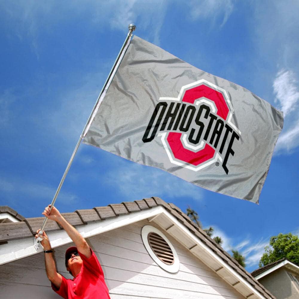 Ohio State OSU University Buckeyes Large Gray College Flag