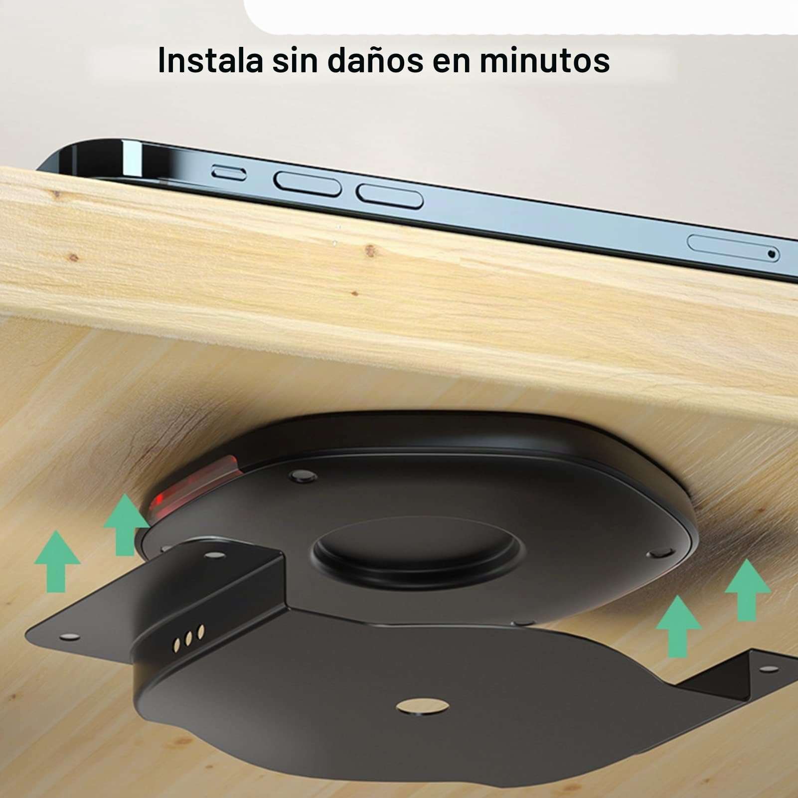 Cargador inalámbrico Invisible, Cargador QI Debajo de la Mesa de 30 mm Carga inalámbrica de 10 W para i-Phone 14/13/12/11/X/8 Bar/Mesa de Centro/Escritorio