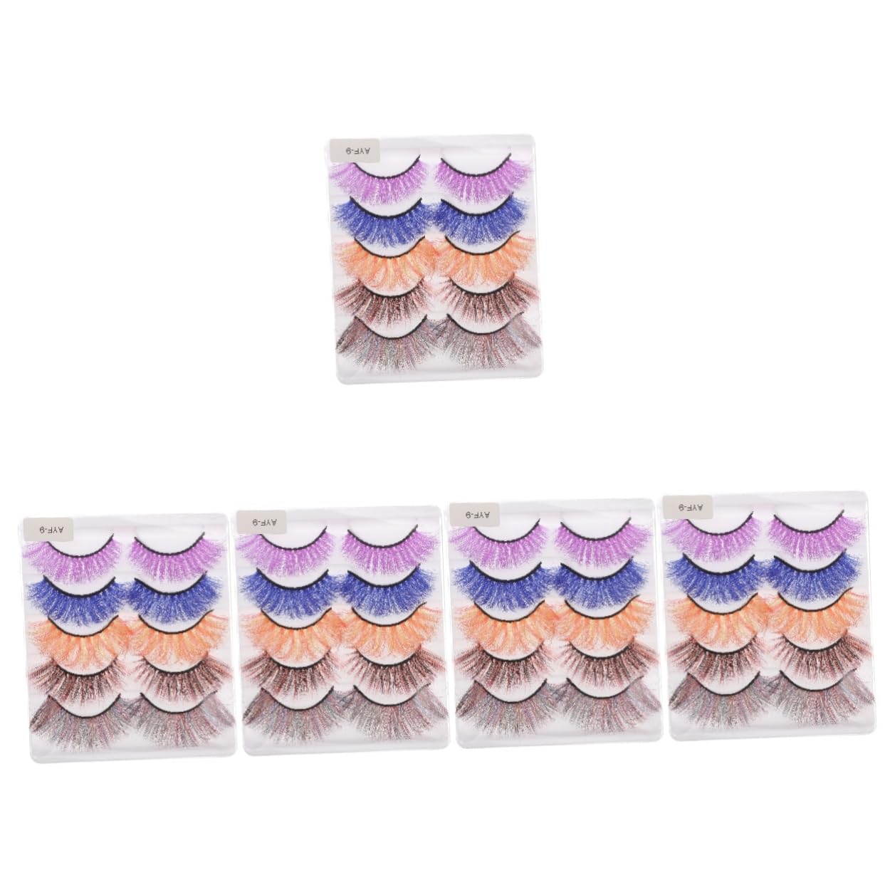 FRCOLOR 25 paires de faux cils colorés faux cils naturels 3D maquillage luxueux cosmétiques capsules tridimensionnelles