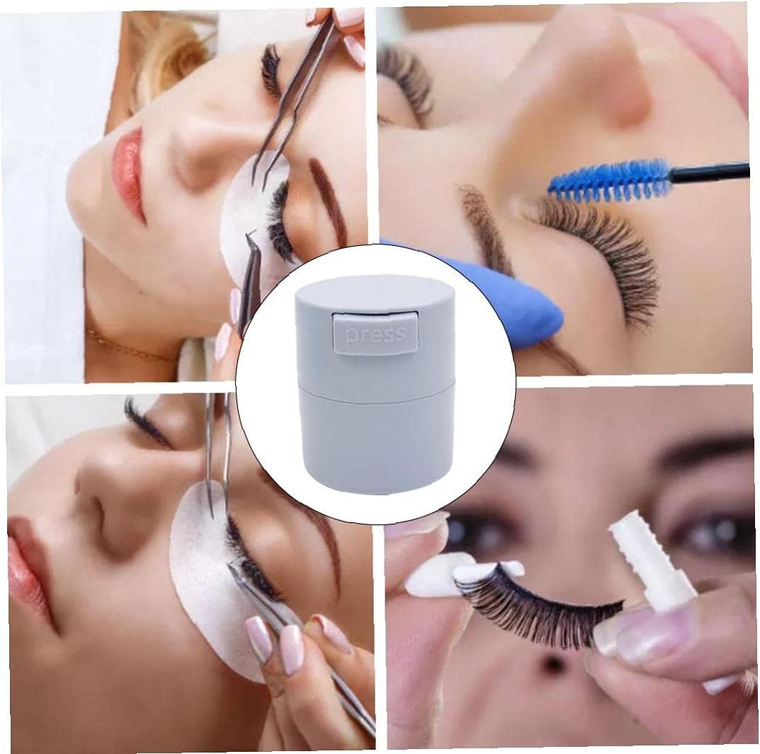 Storage Tank Eyelash Glue Tank Storage Container Glue Jar Box Adhesive Stand Carbon Sealed Storage Jar for Eyelashes Extension Makeup Tool Grey: Kitchen & Dining