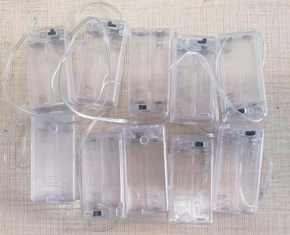 5/10pcs New 2 AA 3 AA Battery Holder Box Case with Switch and Screw White Color s462 (10pcs 2AA)