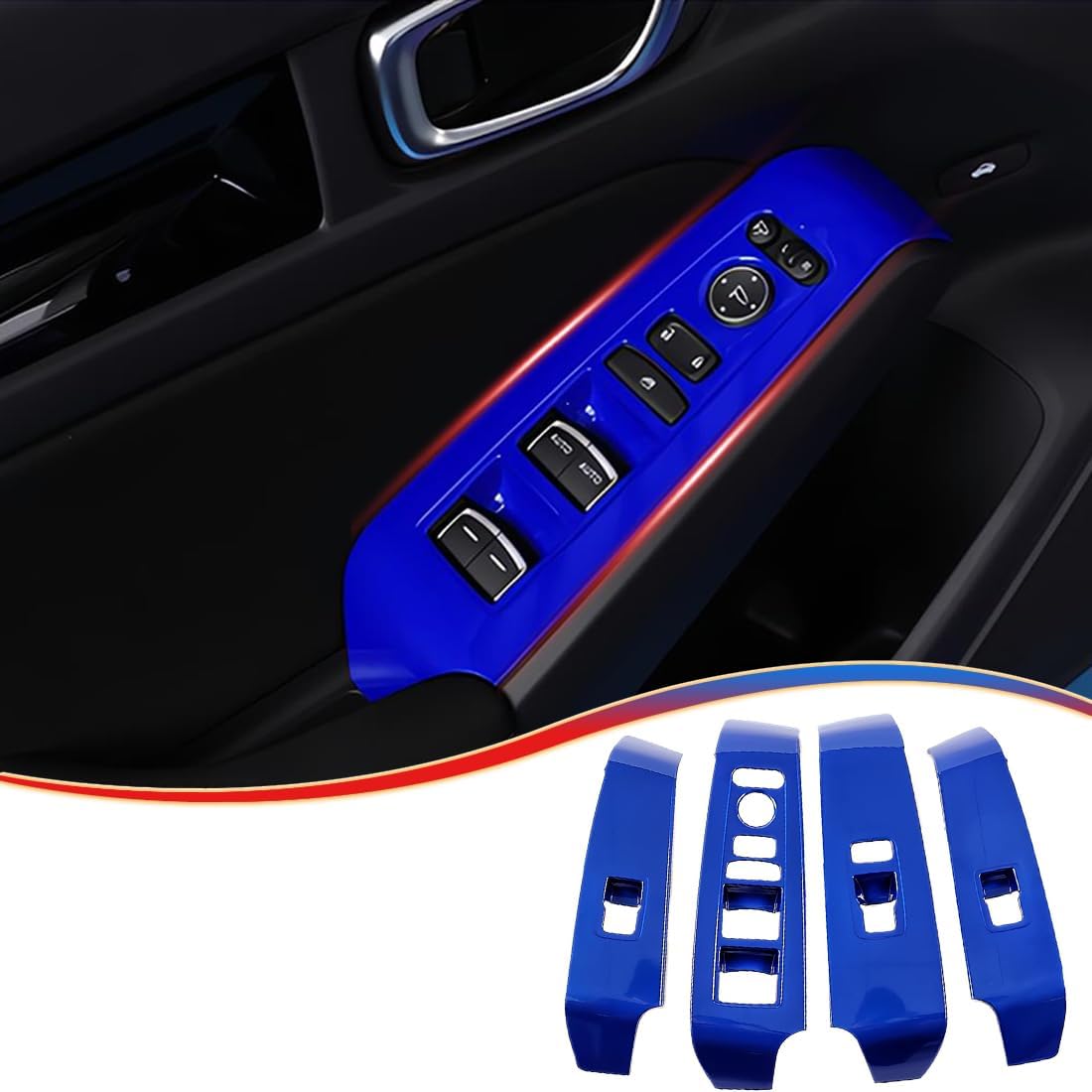 CKE Compatible With Honda Civic 2022 2023 2024 2025 For CRV HRV 2023 2024 2025 For Accord 2018-2024 2025 Accessories Car Center Console Gear Shift Knob Cover Trim Cap -Black Carbon - View #6