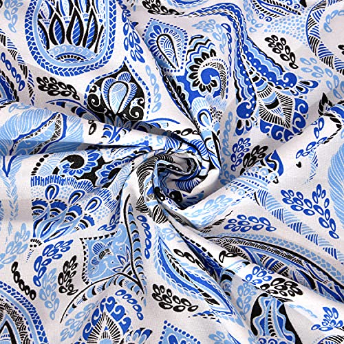 Image of Appy Nature Dohar Cotton, AC Dohar Double Bed, Blanket for Summer Cotton 84 inchx 96 inch Indigo Blue Leafy, Pack of 1
