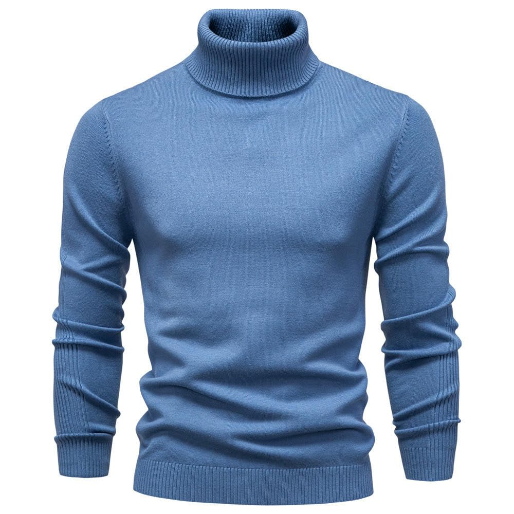Jersey para hombre Otoño/Invierno Casual Color sólido Cuello Alto