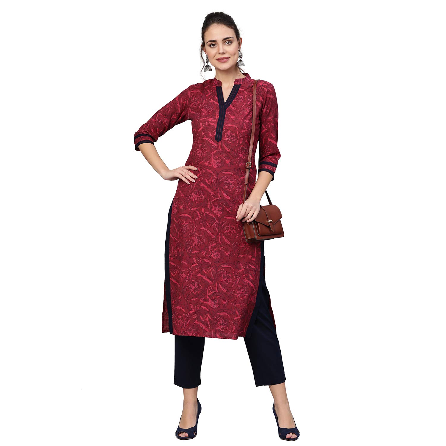 Idalia Wine Printed Kurta Set
