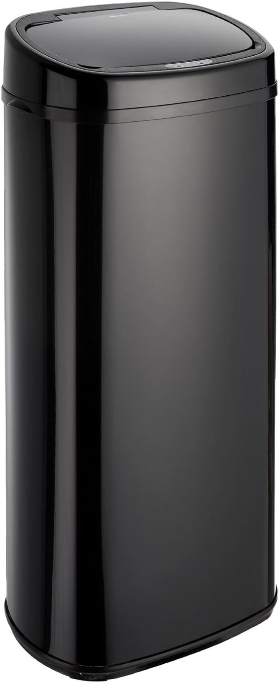 68L Onyx Blackwith Black Lid Stainless Steel Auto Touchless Hands-Free Sensor Kitchen Waste Dust Bin Automatic Motor