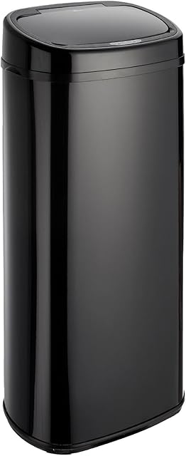 Dihl 68L Onyx Blackwith Black Lid Stainless Steel Auto Touchless Hands-Free Sensor Kitchen Waste Dust Bin Automatic Motor