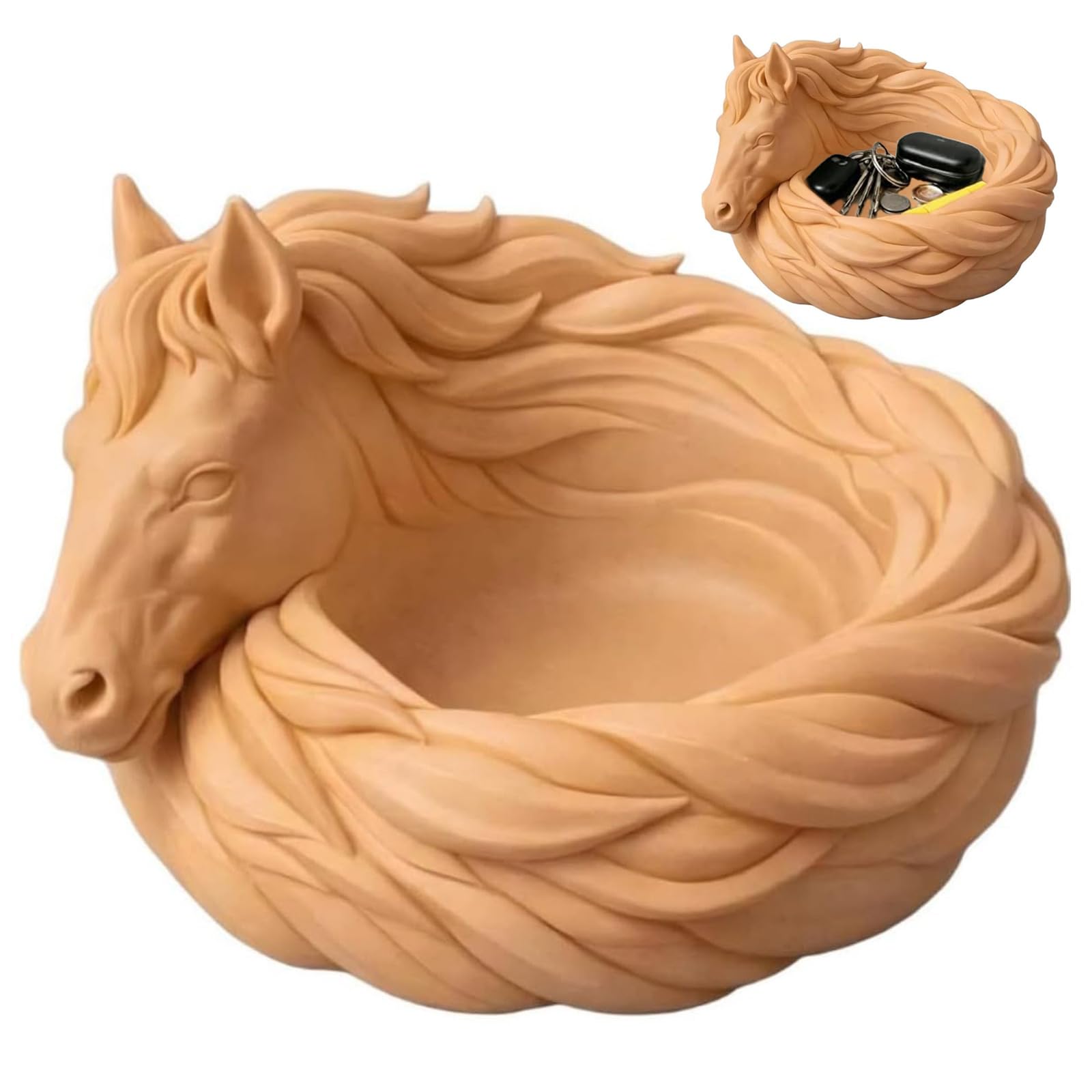 Horse Catchall Bowl for Keys, 3D Printed Horse Trinket Dish, Decorative Entryway Table Dresser Candle Dish for Keys, Jewellery & Coins, Equestrian Home Decor, Gifts for Horses Lovers