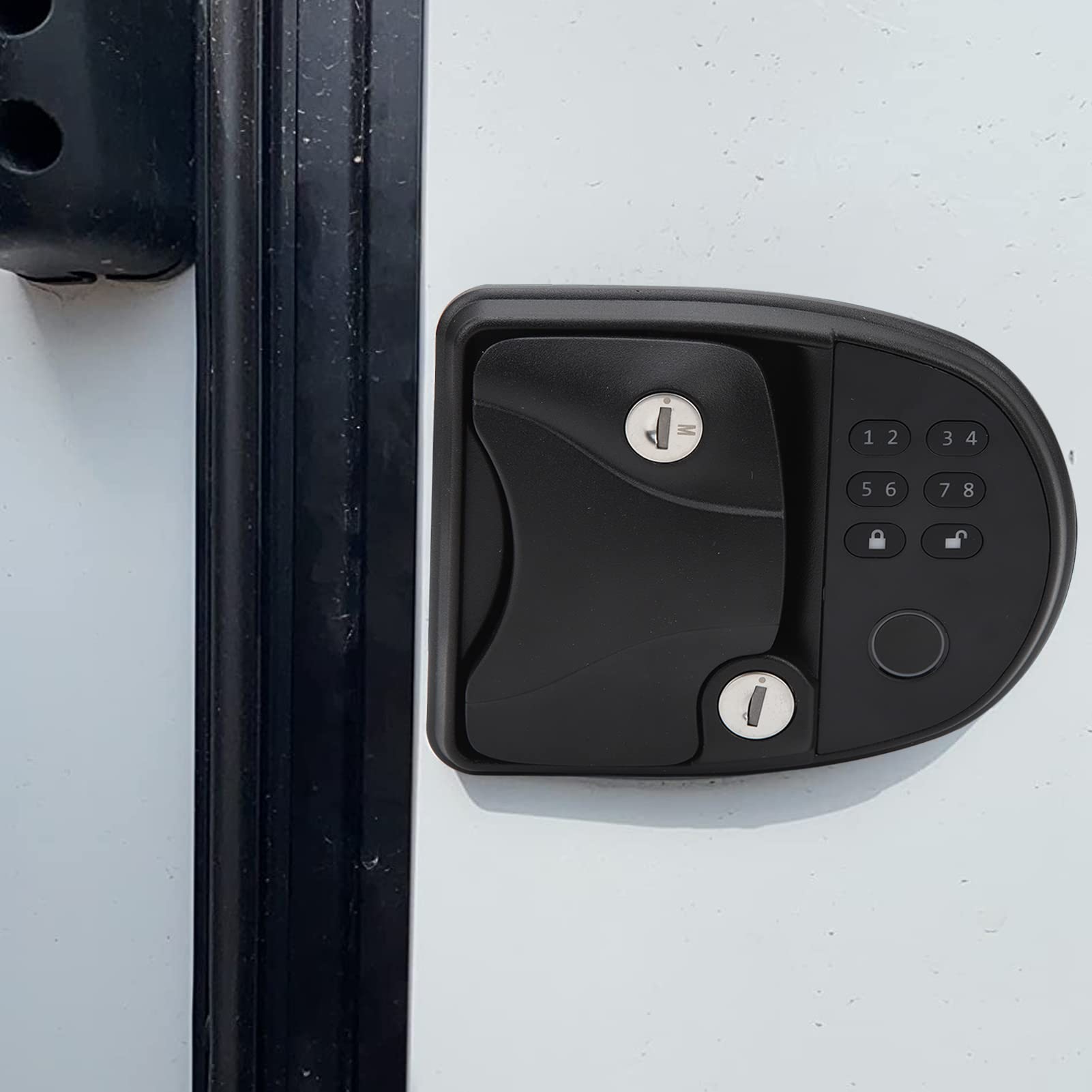 Clavier D'entrée sans clé pour Camping-car, Caravane, Loquet de Porte, Télécommande, Serrure Numérique, Poignée de Loquet, Kit de Pêne Dormant pour Camping-cars, Remorque à 5 Roues