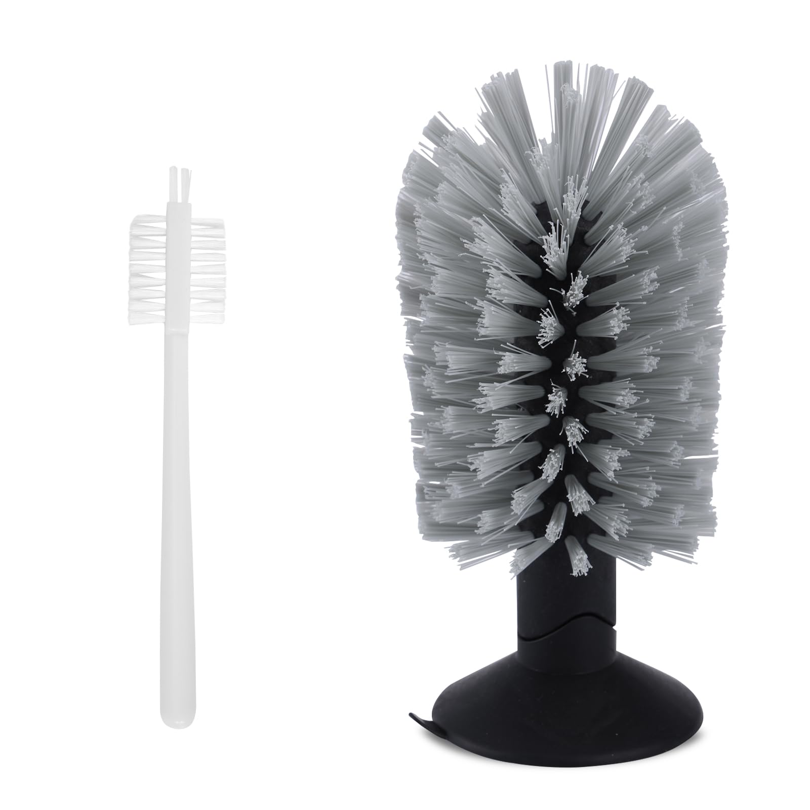 2pcs Turtle Shell Cleaning Brush, Turtle Scrub Brush with Suction Cup Tortoise Scratcher Supplies Exfoliate Scratcher for Tortoise Aquarium Tank Accessories (Grey, White)