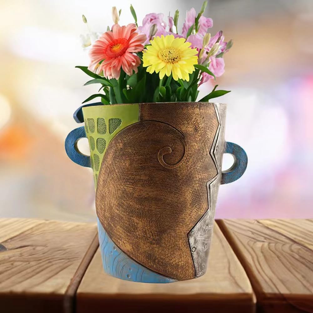 DcnrInsr Abstract Rainbow Planter, Graffiti Face Planter with Drainage, Flower Plant Pots for Indoor Plants A Small Size - Image 4
