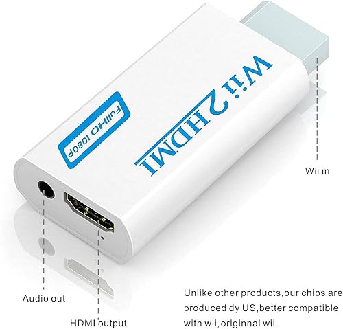 Miniatura 2 de GANA Adaptador convertidor Wii a HDMI con cable HDMI Conectar la consola Wii a la pantalla HDMI en salida de 1080p Video con audio de 0.138 in