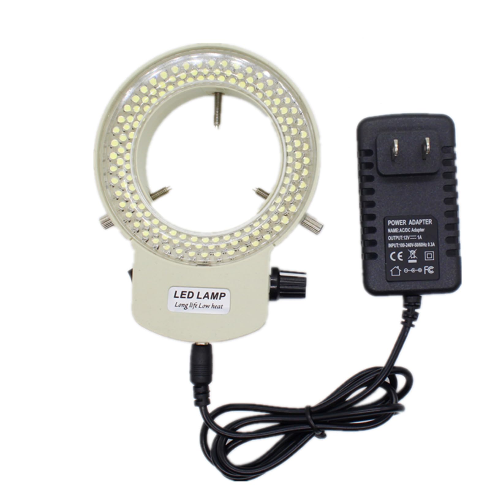 MeYouRow.C Microscope Ring Light, Light LED 144B-ZK Illuminator for lab Stereo/Camera/Monocular Binocular Trinocular Lens (White)