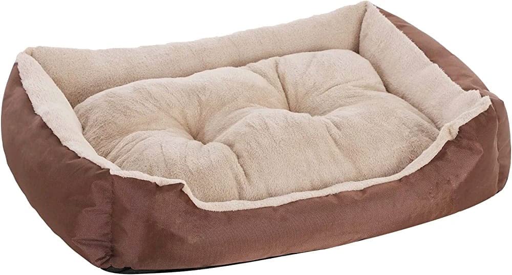 Pet Smile Luxurious Super Soft Reversible Bed for Indoor Cats, Dog Bed for Puppy and Kitty Round Bed, Sofa, Basket for a Dog | Dogs Bed with 2 Pillow (3XL, Brown) (B0BZJMR7GN) Amazon Price History, Amazon Price Tracker