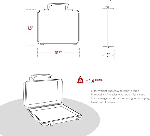 Miniatura 3 de Primacare Kit de primeros auxilios de preparación para emergencias para 25 personas para el hogar, la escuela y la oficina, montado en la pared,
