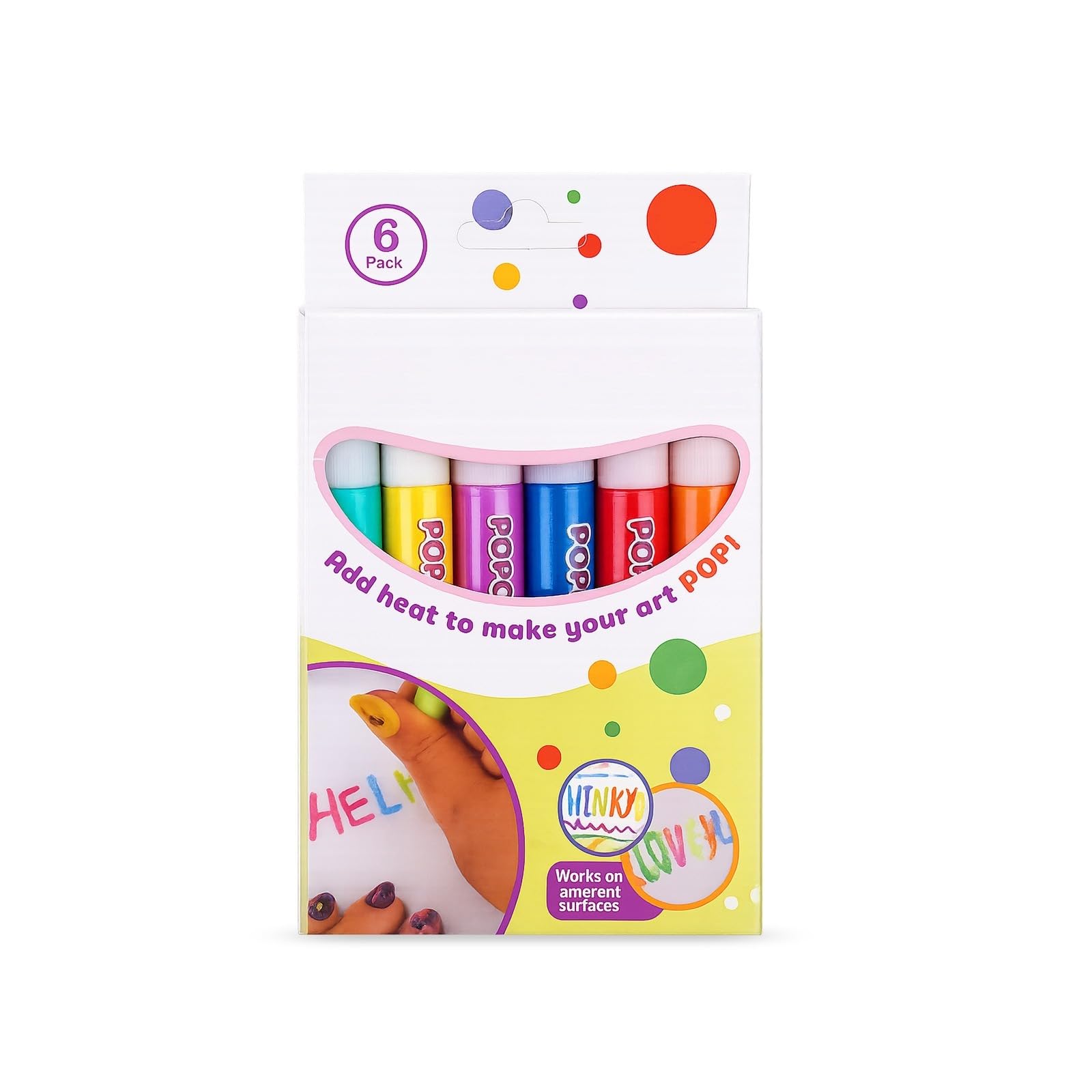 Magic Popcorn Pens 3D, magiczne długopisy popcorn, 6 sztuk, dla dzieci