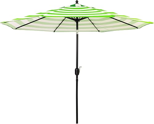 Vista 22 de Sunnyglade Sombrilla de mesa para patio de 9 pies con 8 varillas resistentes (negro y blanco)