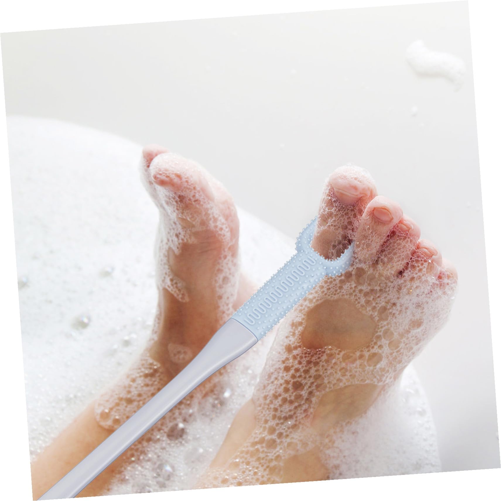 4 piezas Cepillo para Pies con Mango Ergonómico de Unidades de Silicona y Plástico Cepillo y Duro para Limpieza entre Dedos y Cuidado de Uñas Ducha