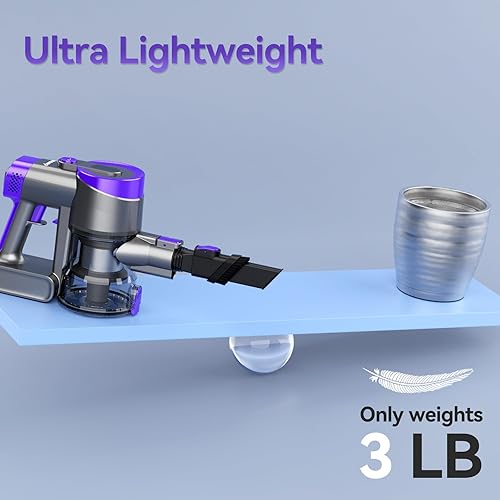 Miniatura 2 de DEVOAC Cordless Vacuum Cleaner, Ultra-Light Quiet Stick Vacuum, 6 in 1 Rechargeable Vacuum CordlessHandheld Vacuum for Hard Floor Carpet Pet