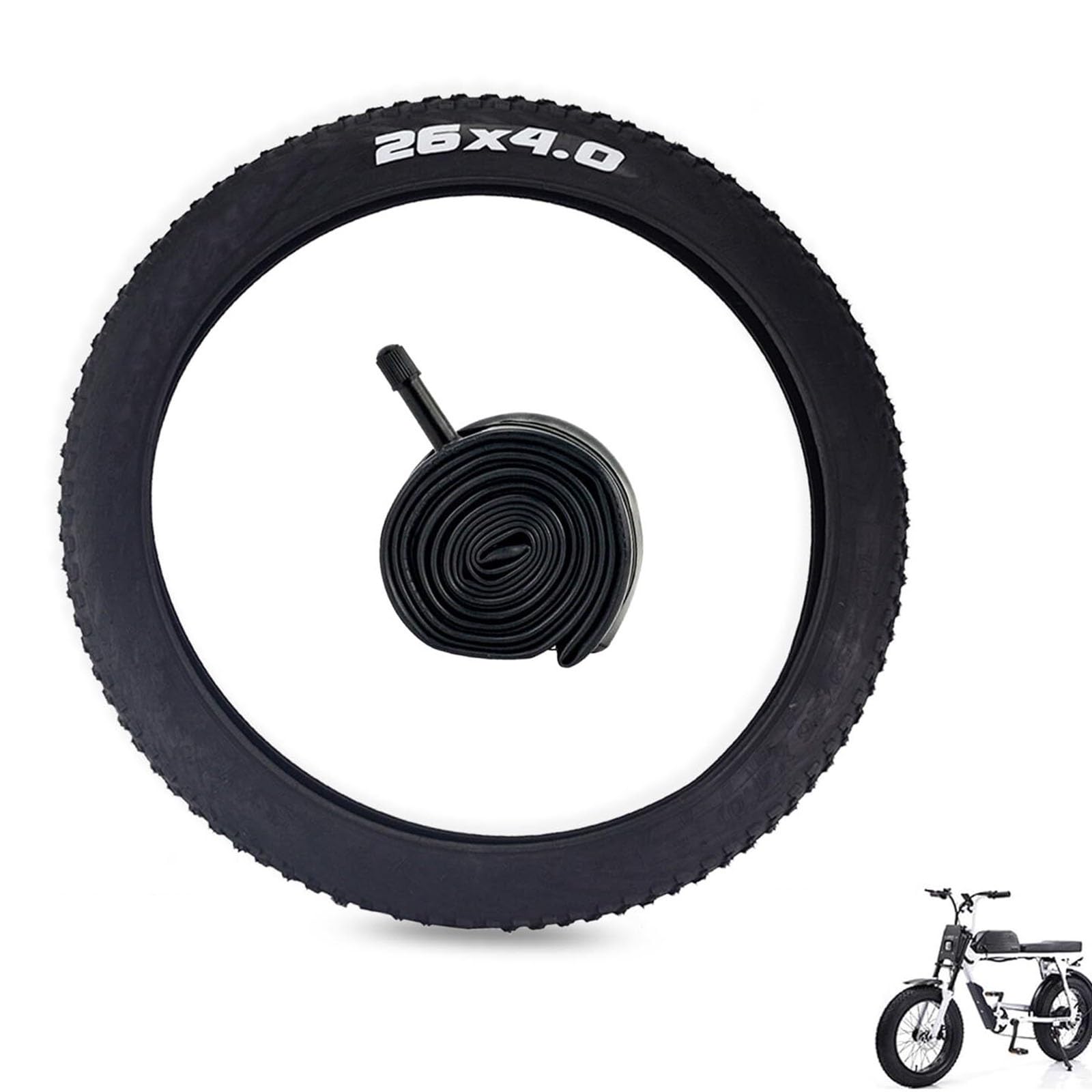 24x4.0 26x4.0 Neumático Grueso con Cámara de Aire, Juego Resistente a Pinchazos para Bicicleta Eléctrica, de Montaña, Nieve y Triciclo, Accesorios de Repuesto(24x4.0in Tire)