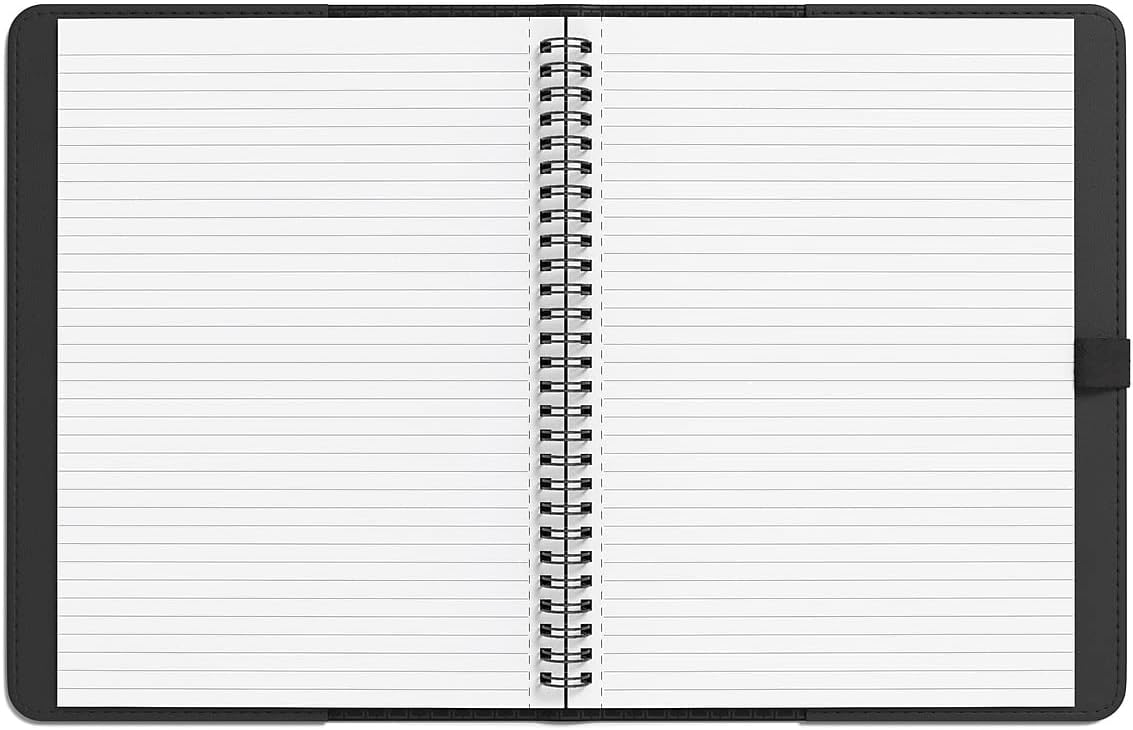 TRU RED Medium Folio Soft Cover Ruled Notebook, Black, 2‑Pack – Writing Notebook for Work or School