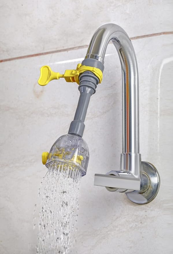 R Dabhi 360 Degree Adjustable Rotating Water Faucet Sprinkler Sprayer 2 Mod Adjustable Aerator- Plastic Water Tap Head Extender Valve Cum Regulator for Sink, Kitchen Gadget