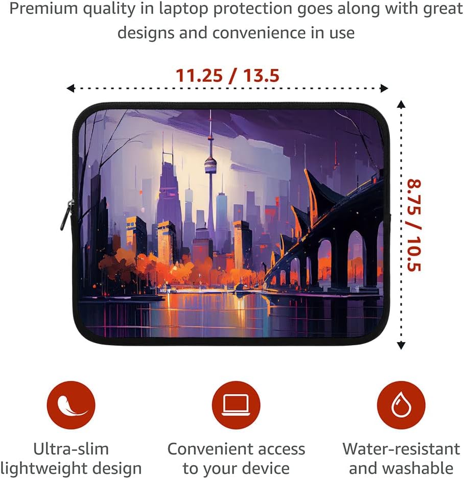 Girl Print iPad Sleeve - City Tablet Sleeve - Paint Carrying Case - 13 inches