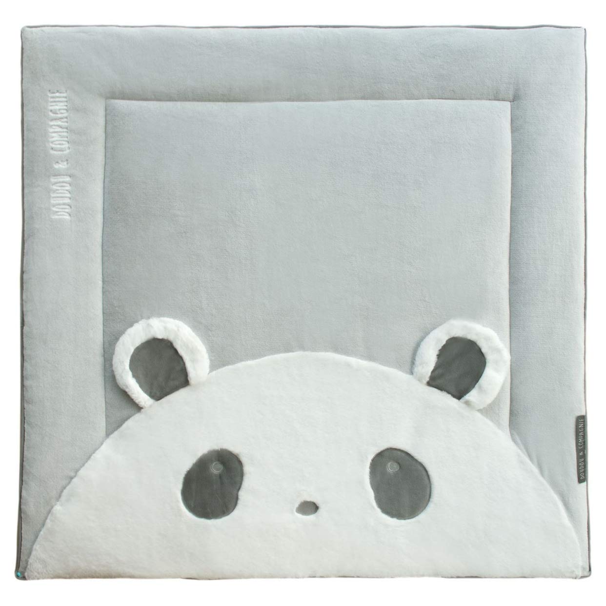 Doudou et Compagnie - Tapis d'Eveil Bébé - Tapis de Jeu Panda - Blanc Cassé- 100 x 100 cm - Carré - Tapidou -DC3063