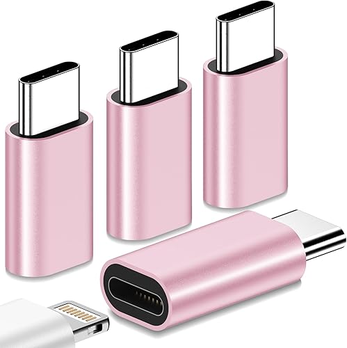Miniatura 1 de FQSH Paquete de 4 adaptadores Lightning hembra a USB C macho, adaptador Lightn-ing a USB C, carga rápida PD de 27 W para iPhone 1515 Pro15 Pro Max15