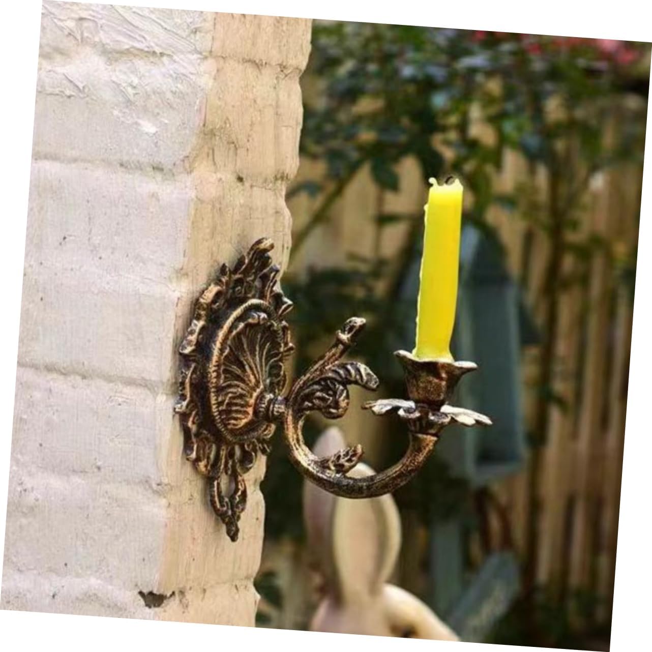 Vintage Cast Iron Wall Candle Holder Rustic Gothic Sconce for Decor Antique Style Wall Mount Holder for Living Room Bedroom Dining Room Candle Opening