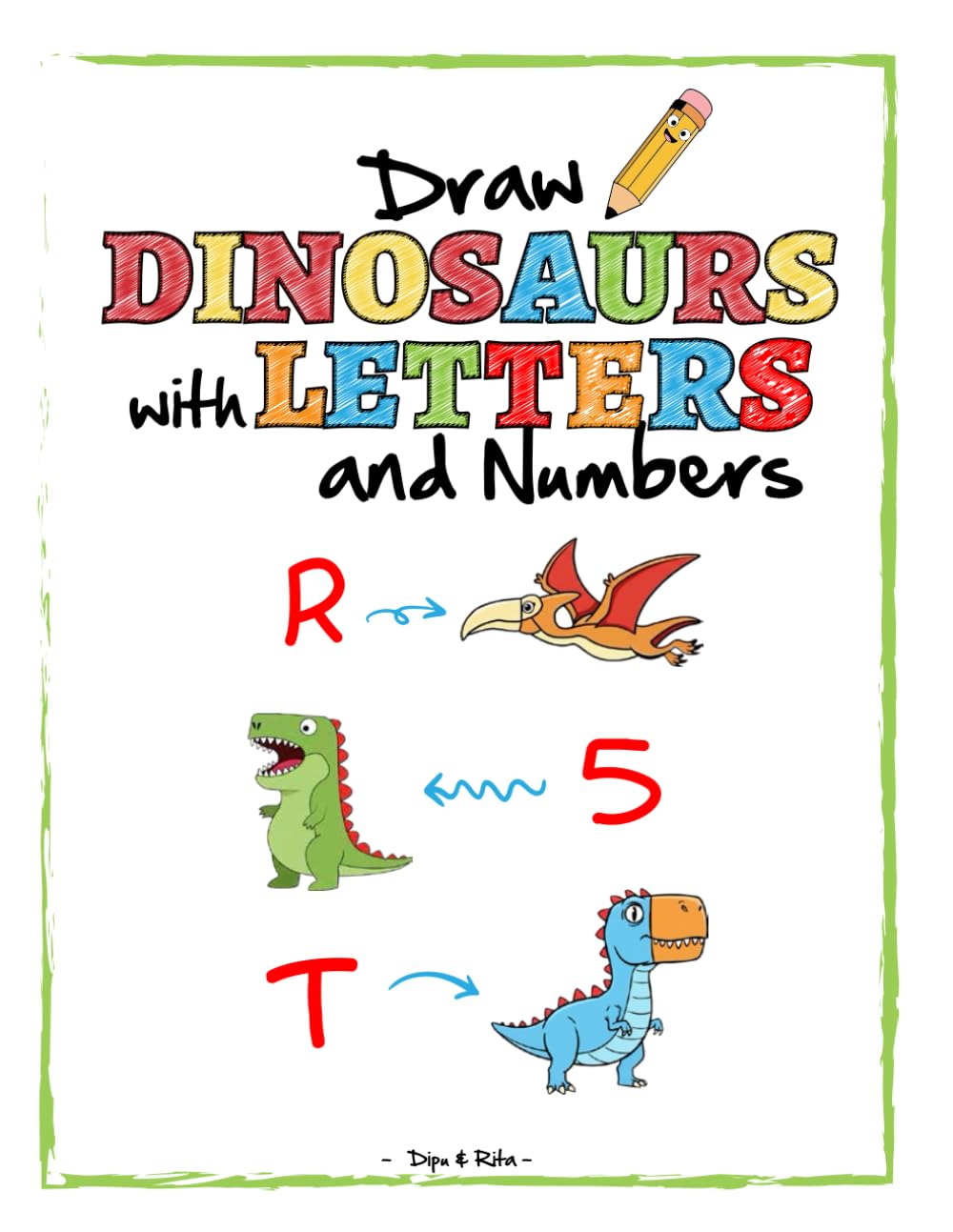 How to draw dinosaurs with letters and numbers: Draw dinosaurs with alphabet and numbers