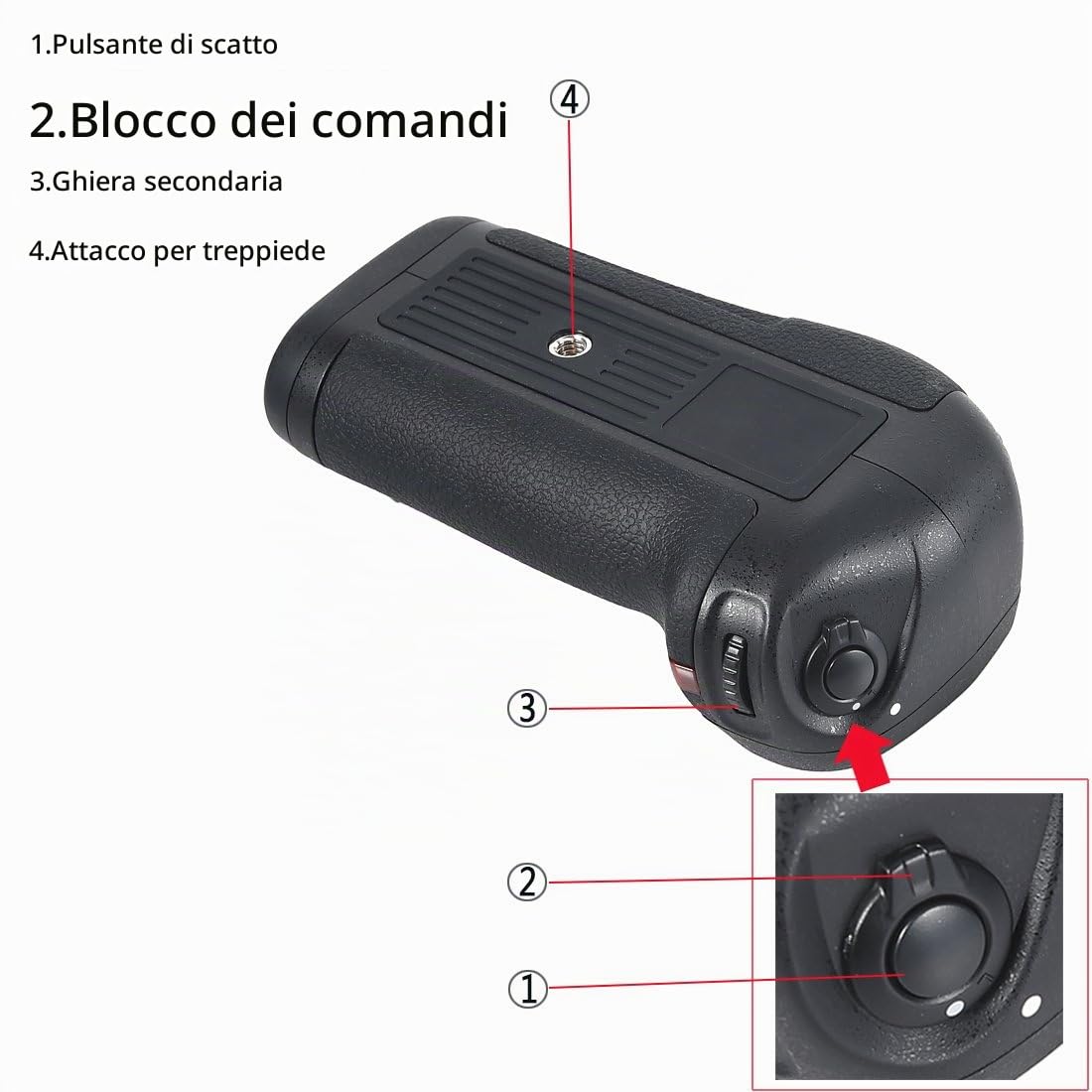 DSTE® - Battery grip MB-D12 per Nikon D800 D800E + telecomando wireless