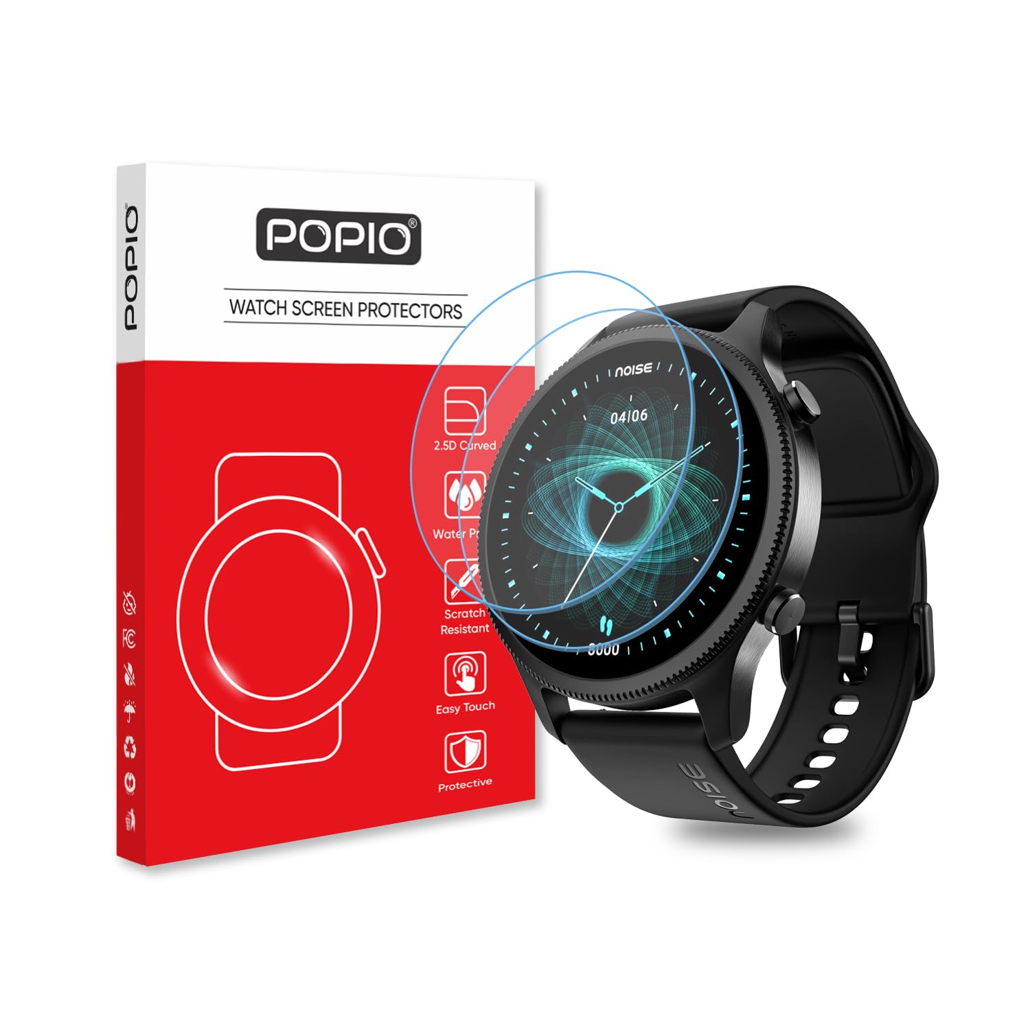 POPIO Military-Grade Gorilla Tempered Glass Screen Protector for Samsung Galaxy Watch 4/5 / 6/7 (44mm) (1.4" inch), Pack of 2 — Amazon image 11