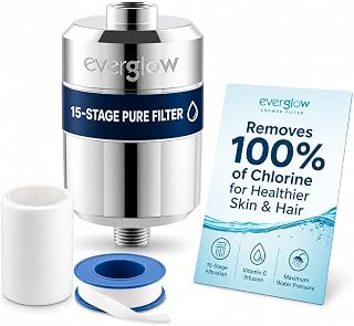 Everglow 15-Stage High Output Shower Filter Head for Hard Water