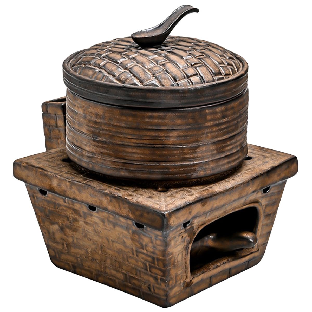 NUOBESTY Bruciatore di Incenso in Ceramica D’Epoca Piccolo Incensiere Decorativo Elegante per Aromaterapia Domestica Porta Incenso Portatile per Studio Sala Yoga e Meditazione