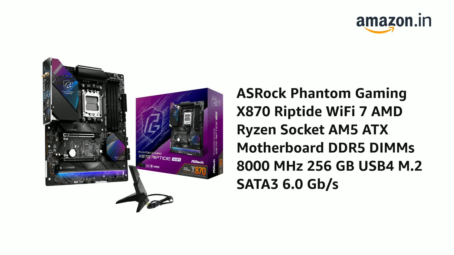 Amazon.in: Buy ASRock Phantom Gaming X870 Riptide WiFi 7 AMD Ryzen